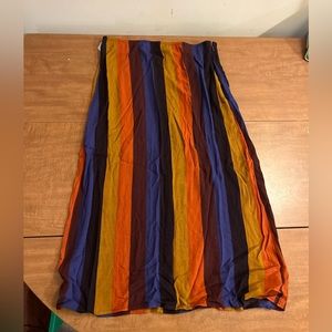 American Eagle striped midi 70’s style skirt brown orange purple size small